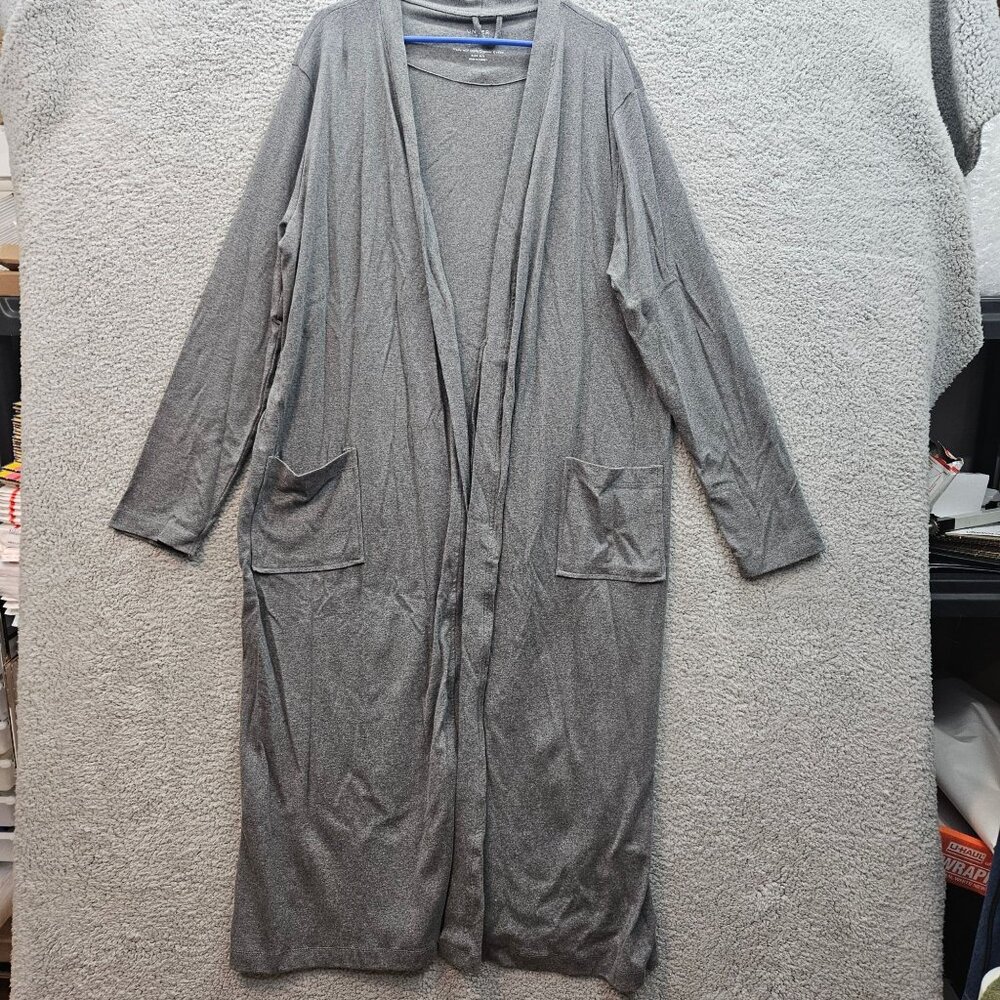 Under The Canopy Womens Organic Cotton M/L Gray Long Cardigan With Pockets Belt